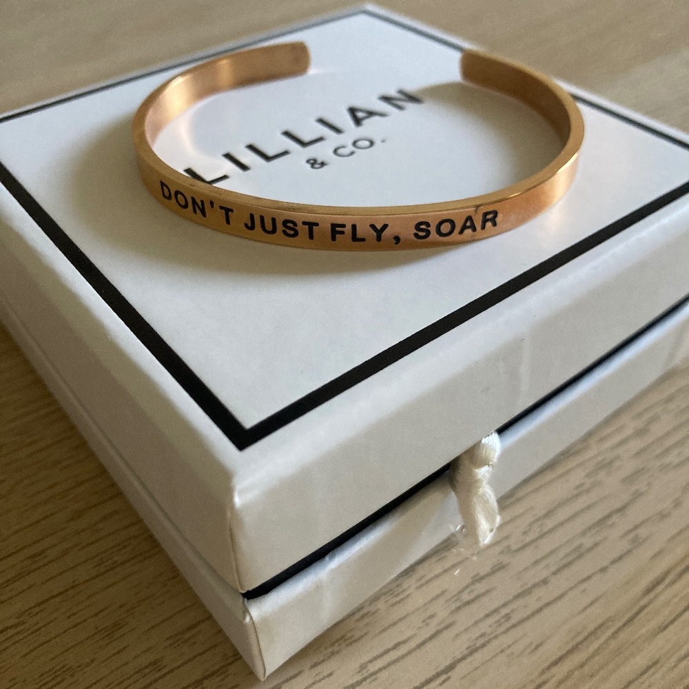 Lillian & Co DISNEY "Don't Just Fly Soar" Gold Adjustable Bangle | OS | NIB!